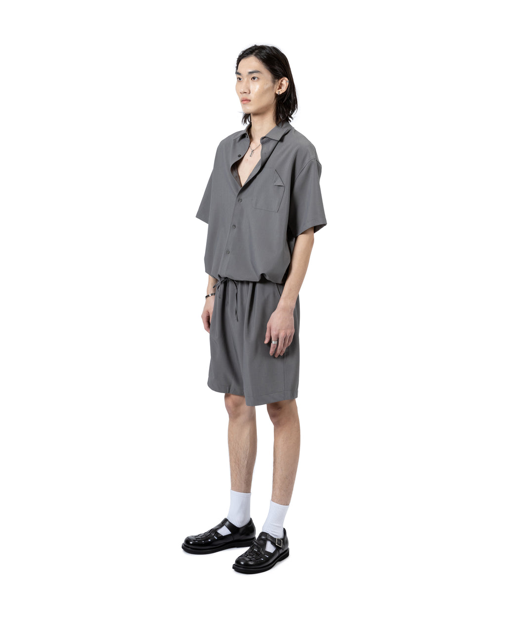 Short Sleeve Shirt with Elastic Shorts Set