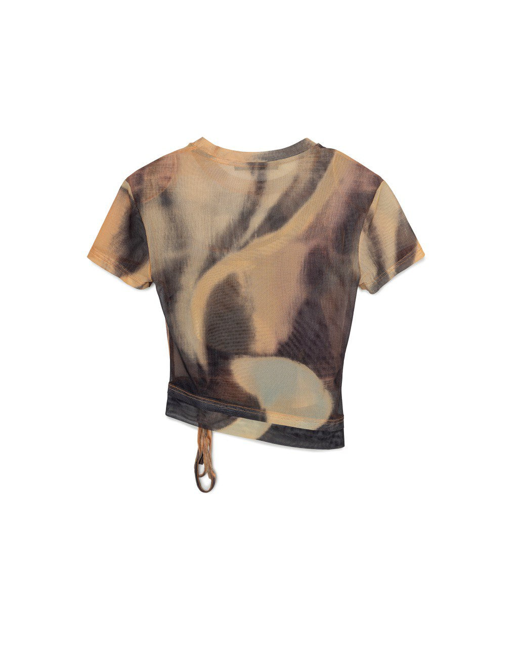 Abstract Mesh Drawstring Top