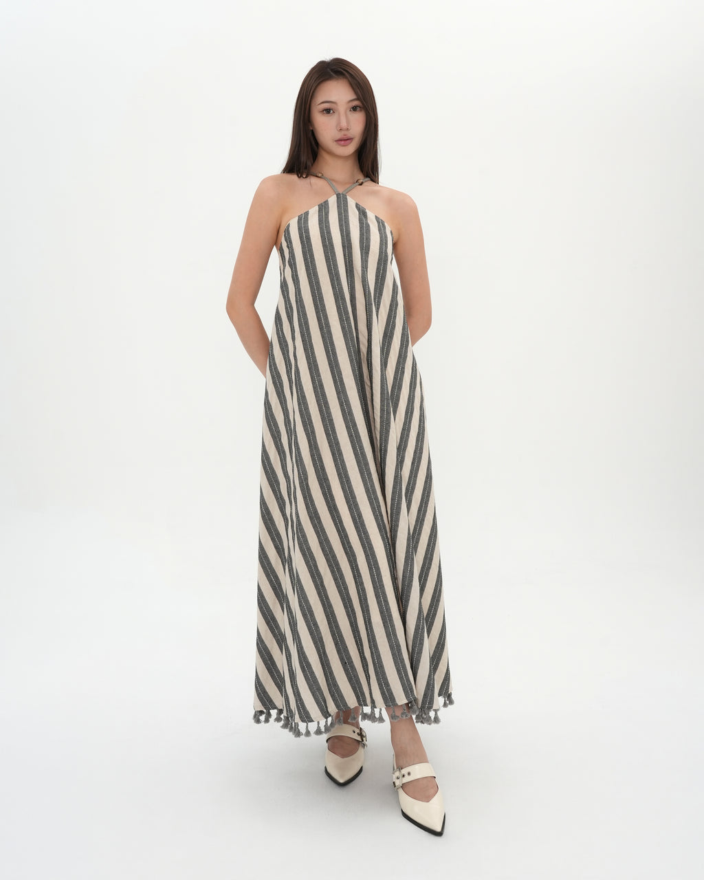 Striped Flare Camisole Dress