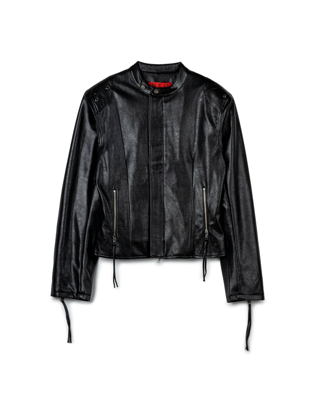 N E O Tailored zip-accented leather jacket