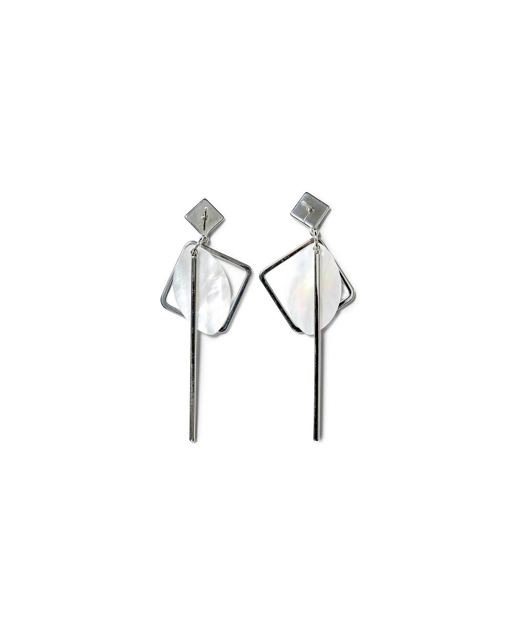 Geometric Shell Drop Earrings