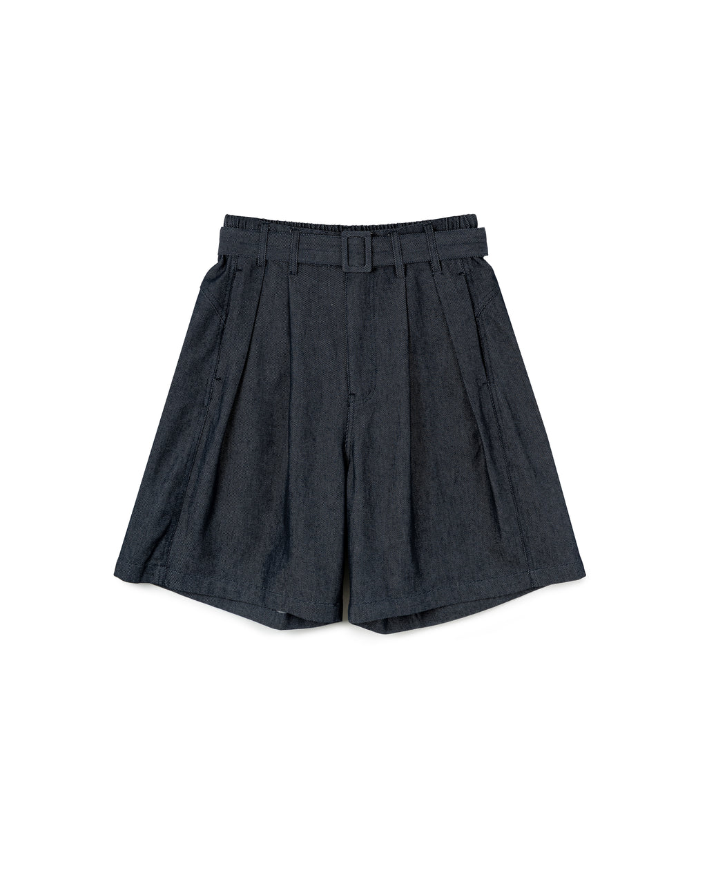 Elastic Denim Short with Belt