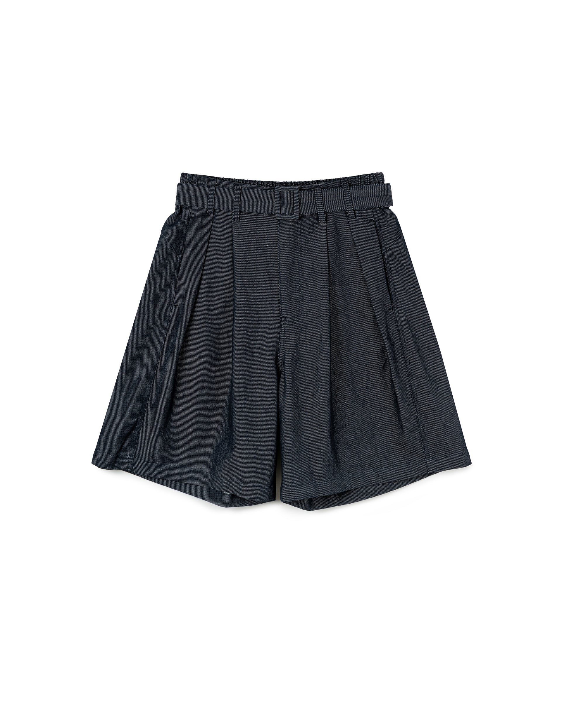 Elastic Denim Short with Belt