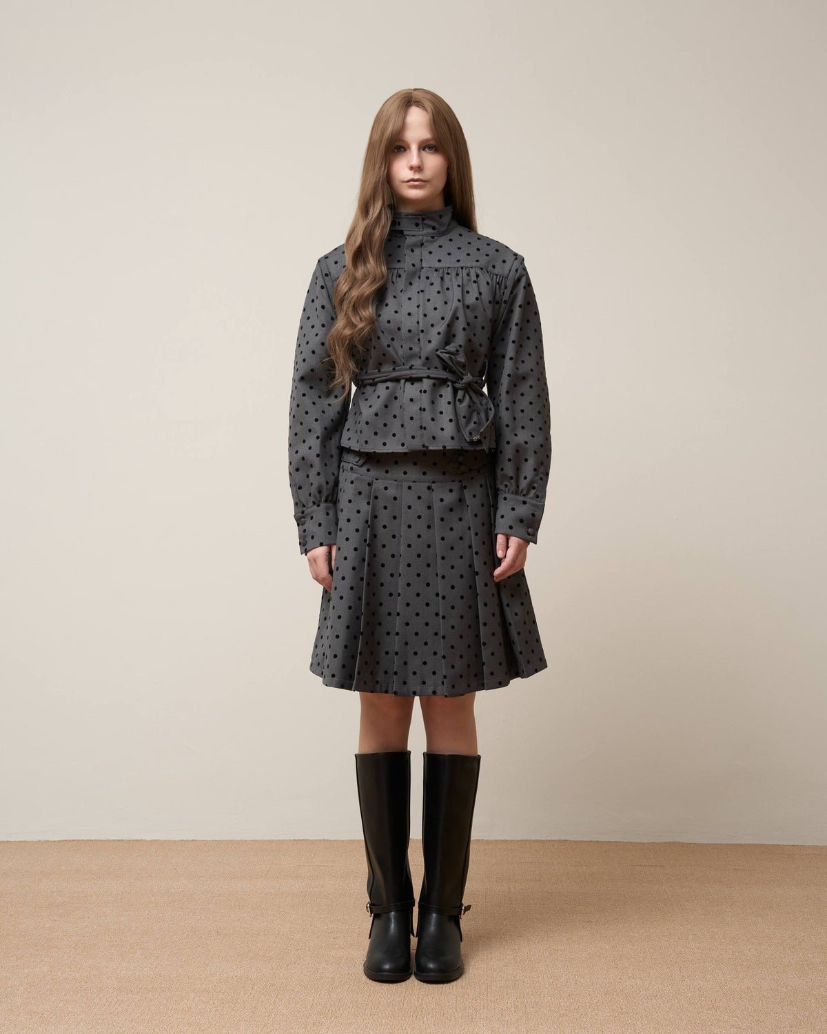 Vol.3 Ch.2 Flowing Double Layered Polka Midi Skirt