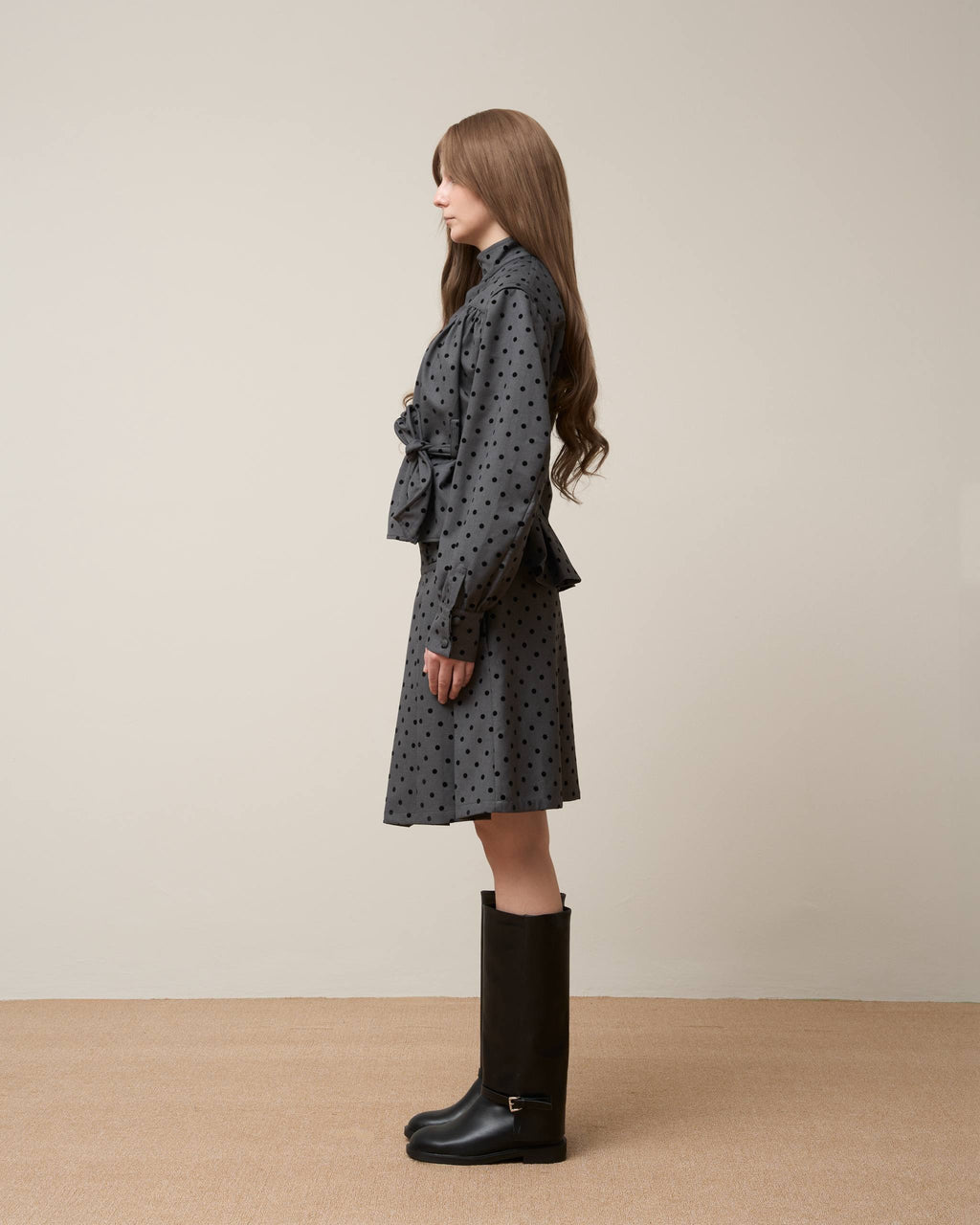 Vol.3 Ch.2 Flowing Double Layered Polka Midi Skirt