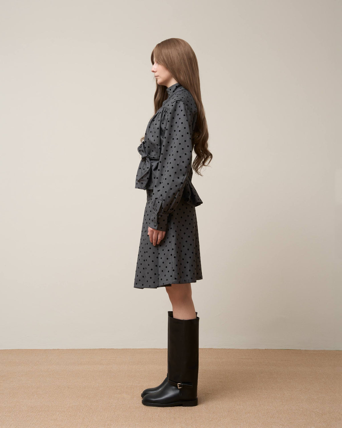 Vol.3 Ch.2 Flowing Double Layered Polka Midi Skirt