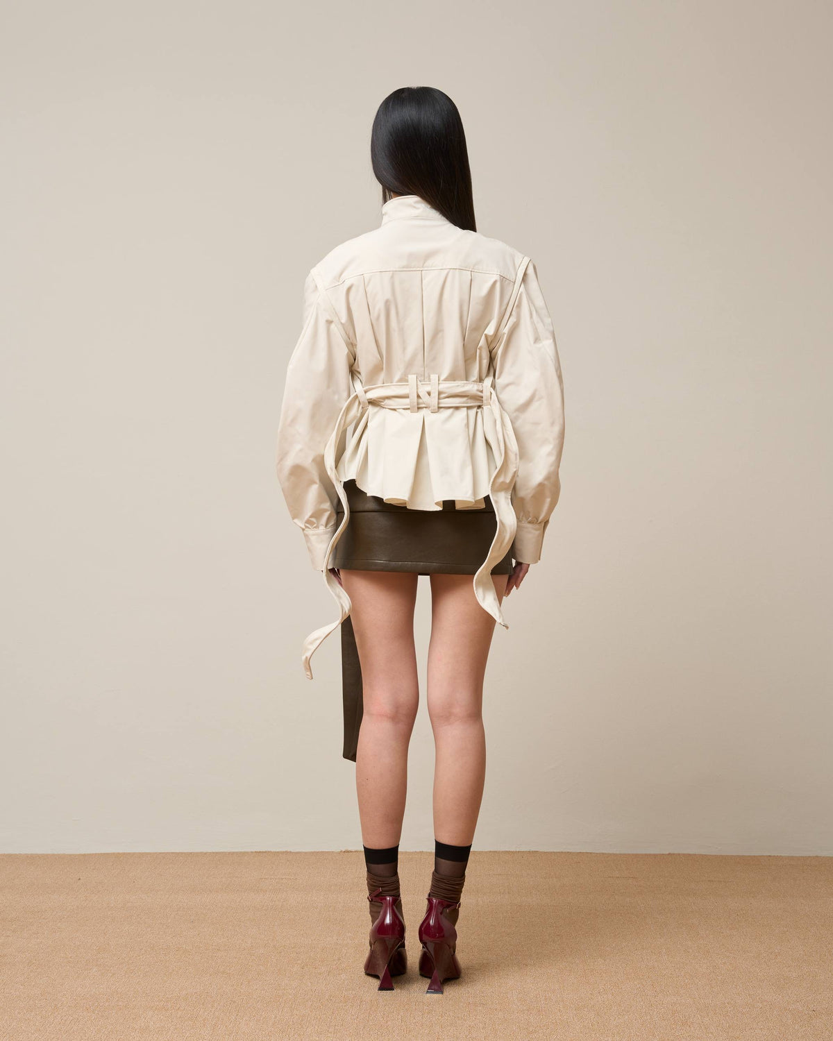 Vol.3 Ch.2 Structural Cropped Trench Jacket (PolkaDot)