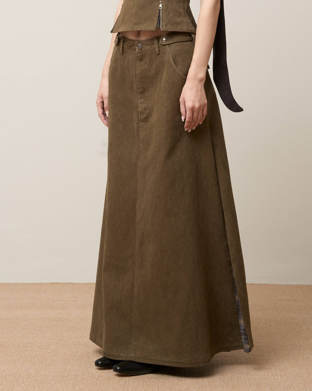 Vol.3 Ch.2 A-Line Twill Maxi Skirt