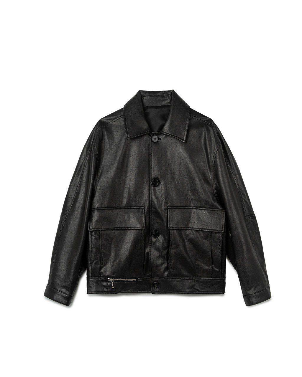 Obsidian Box-Pocket Leather Jacket
