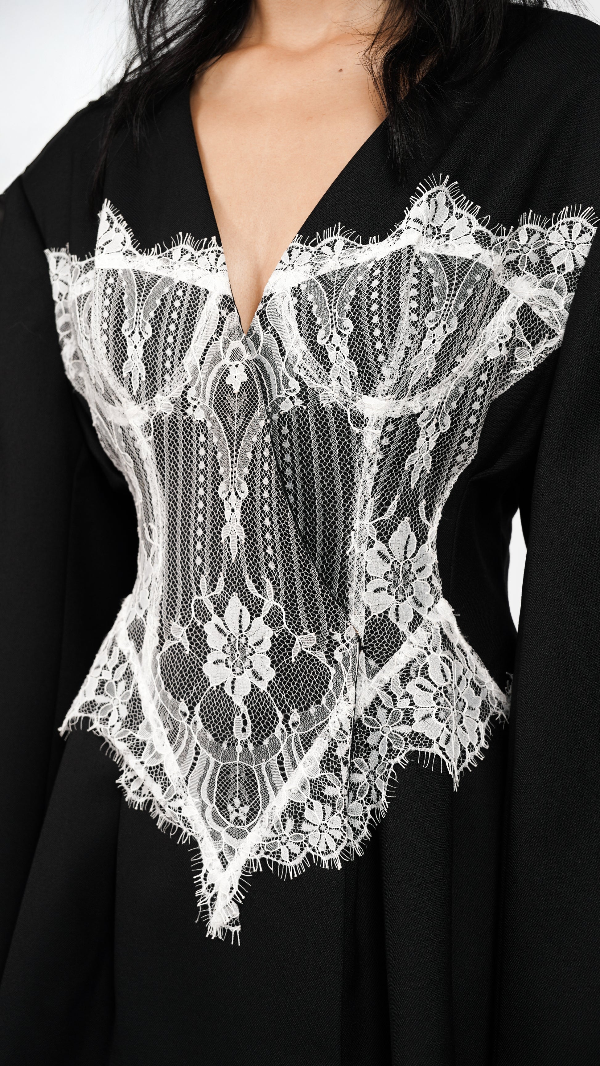 Lace Panel Blazer