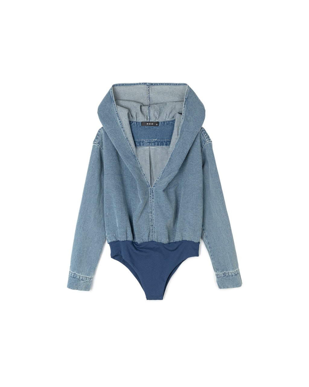 Denim Hooded Bodysuit