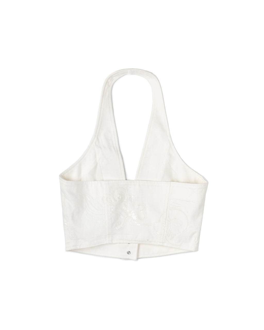 Embroidered Textured Halter Top