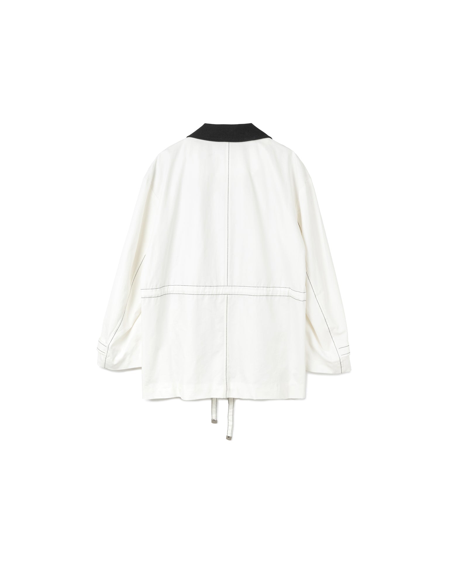 Contrast Collar Drawstring Utility Jacket