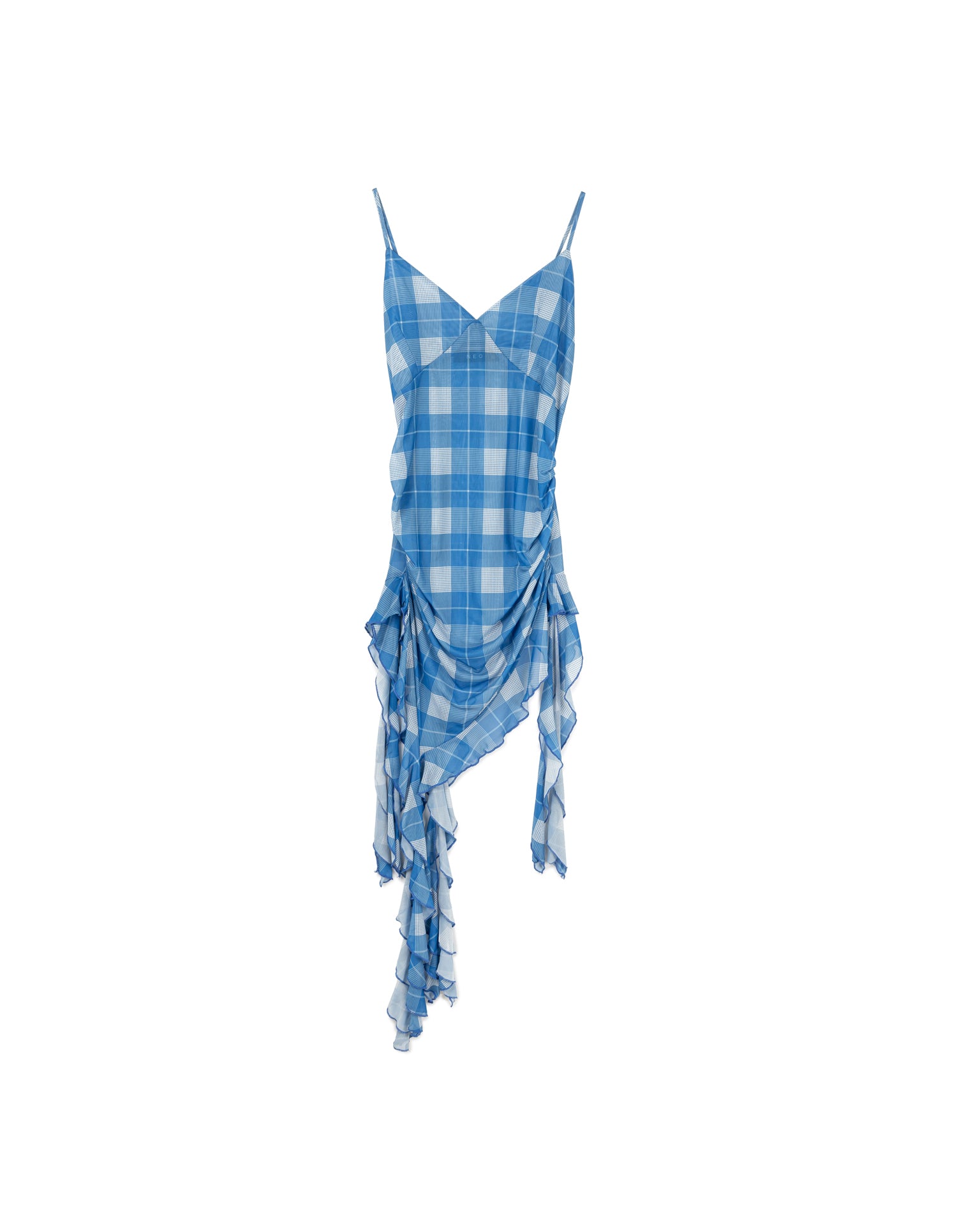 Draped Gingham Ruffle Top