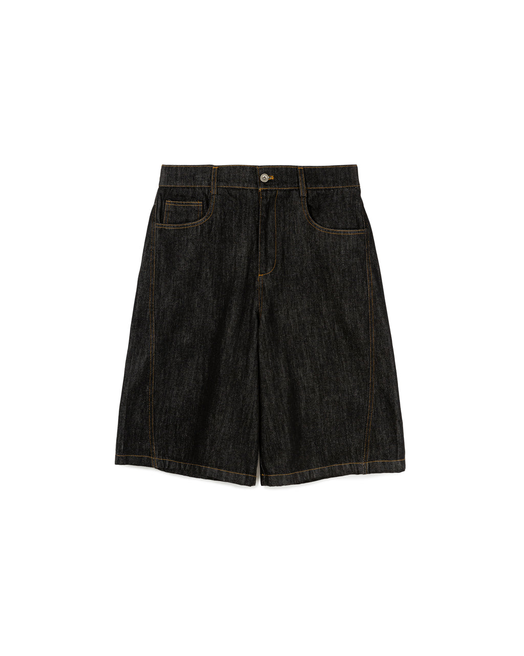 Elastic Denim Bermuda Shorts