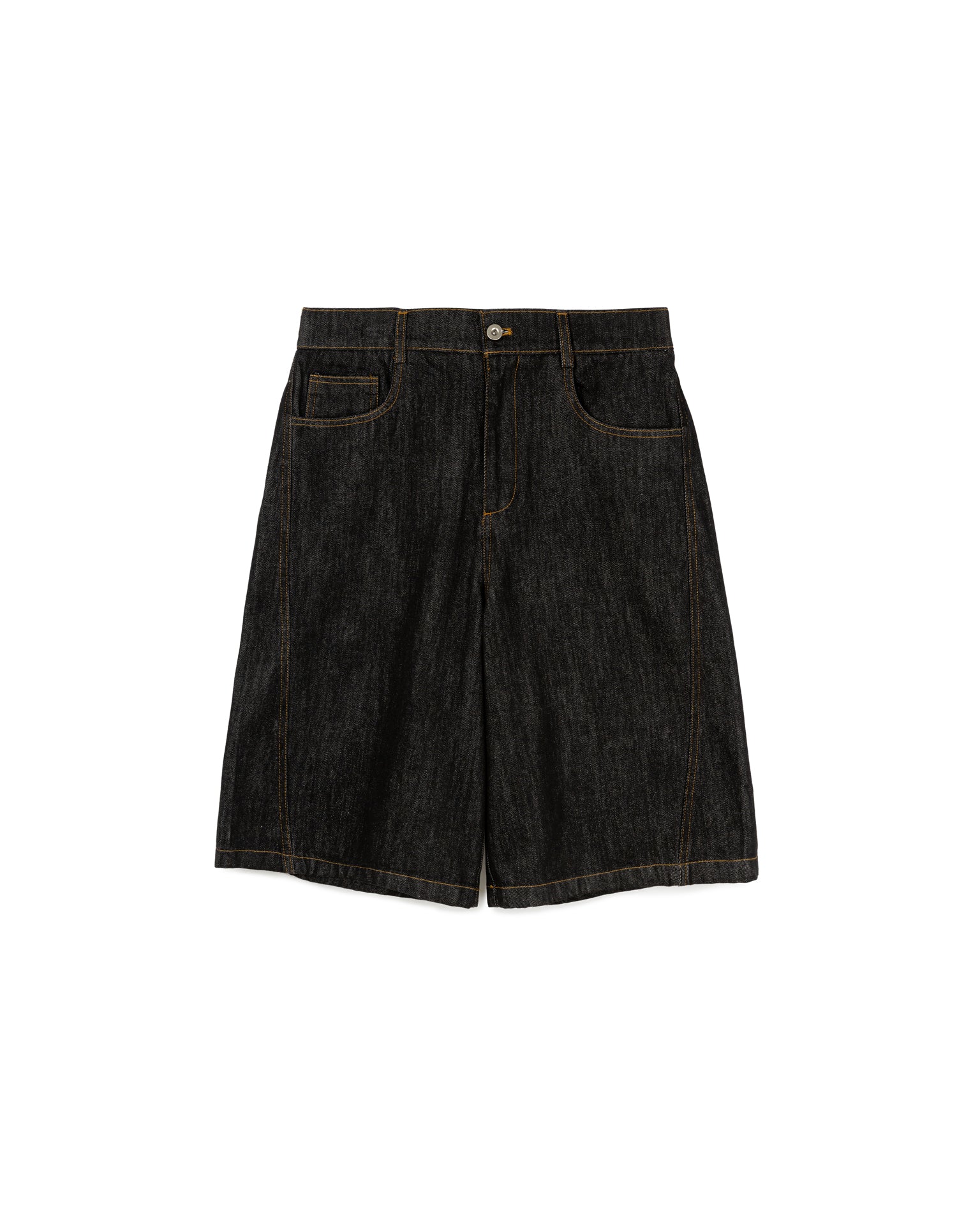 Elastic Denim Bermuda Shorts