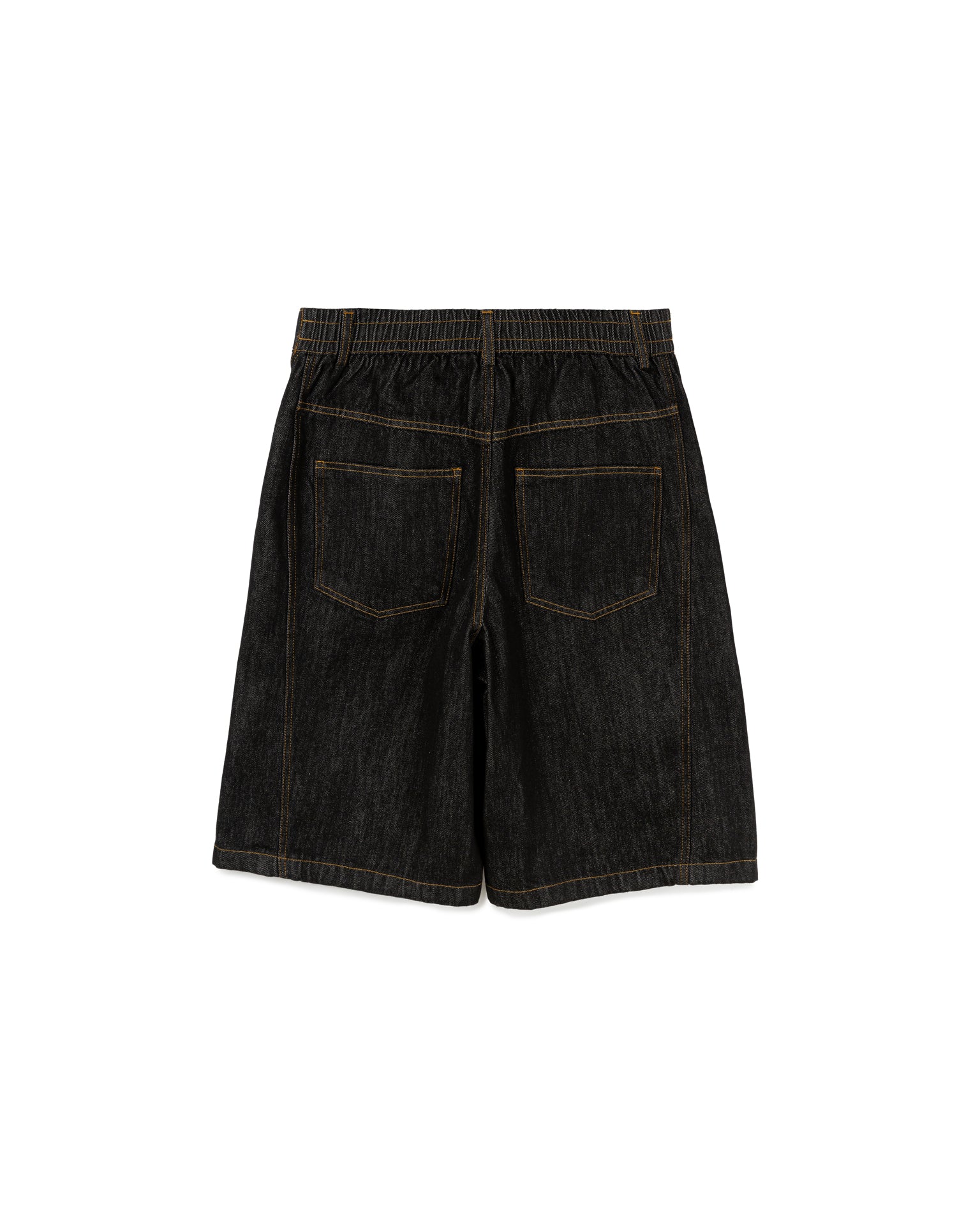 Elastic Denim Bermuda Shorts