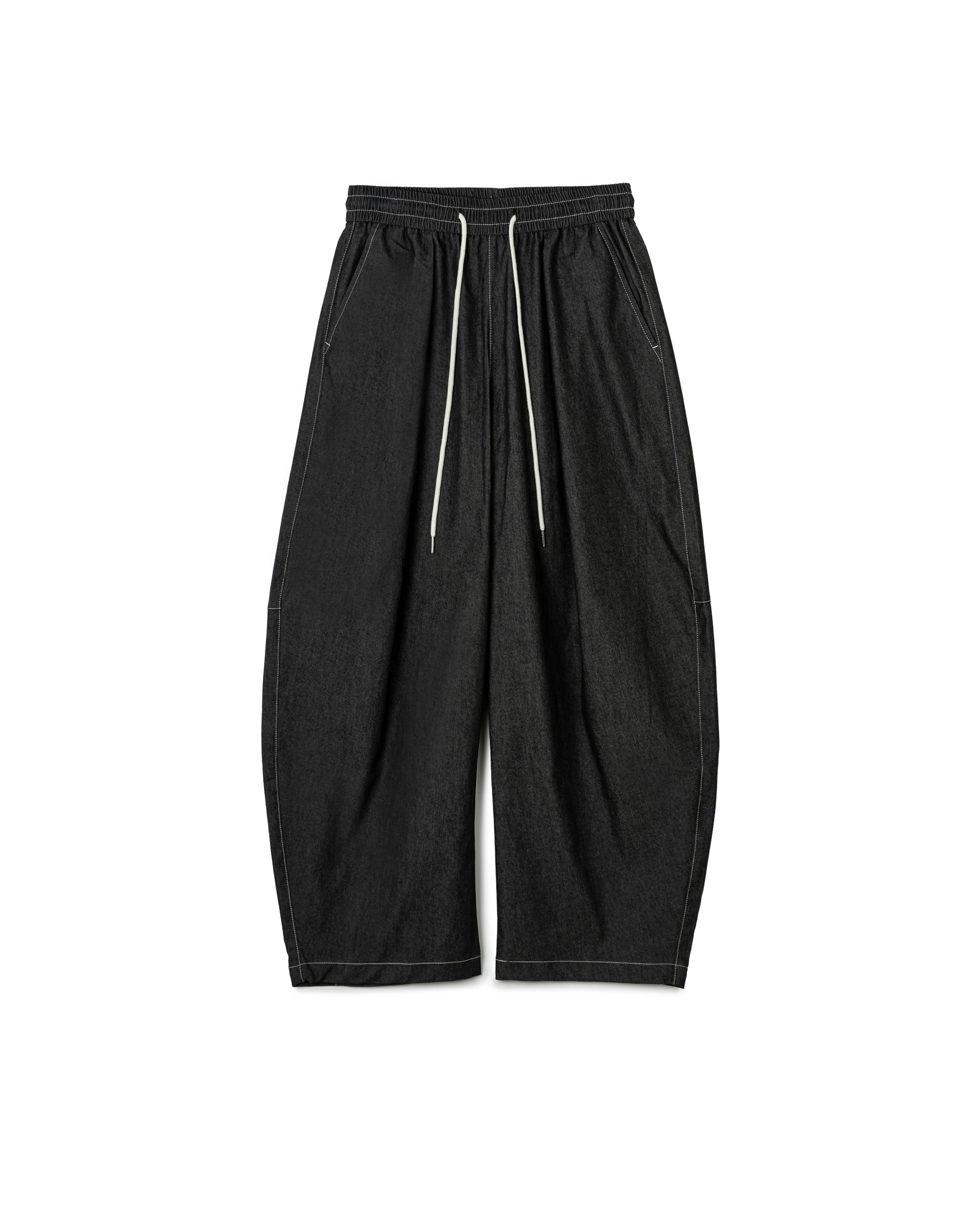 Elastic Drawstring Curved Pants