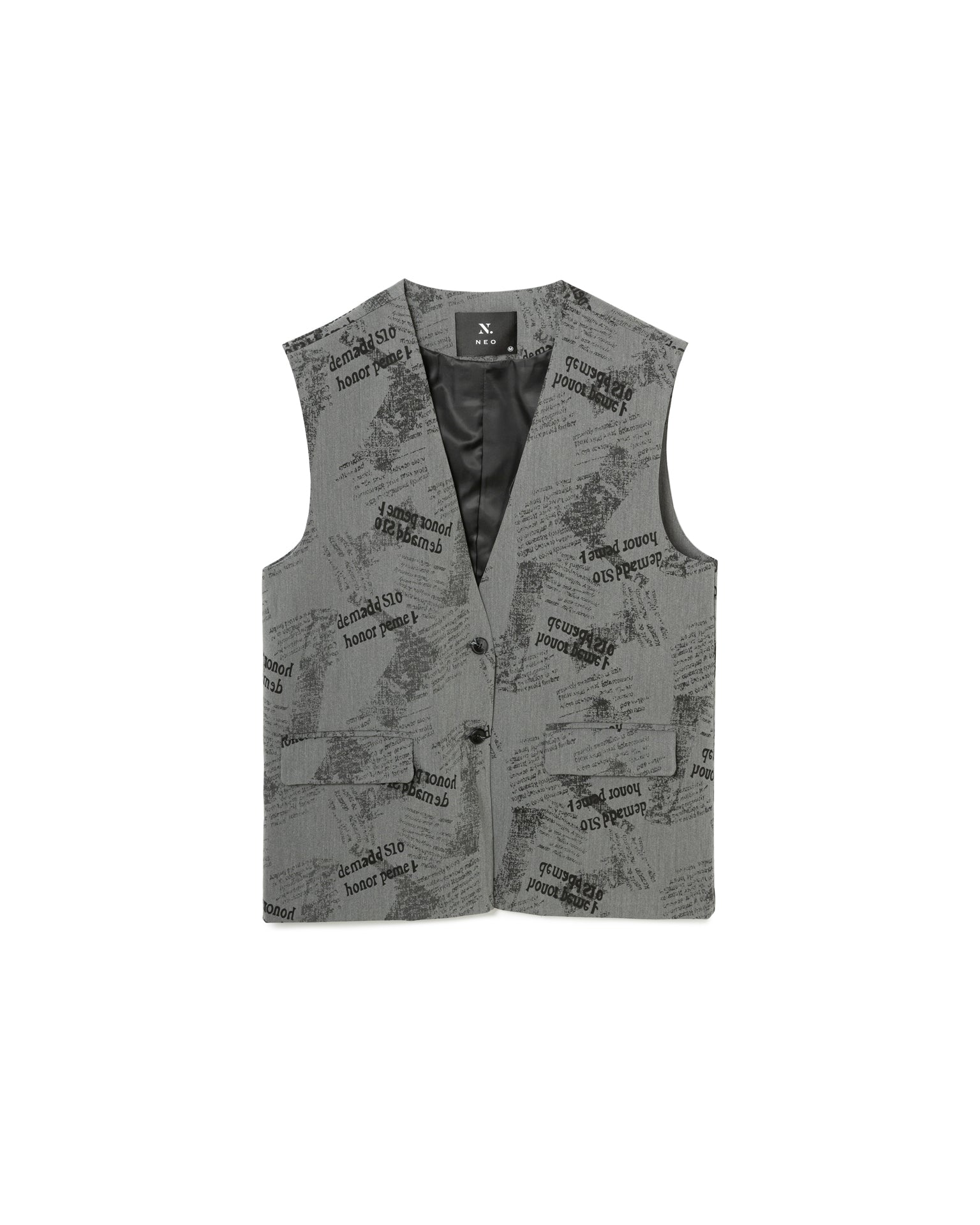 Typography Print Suit Vest