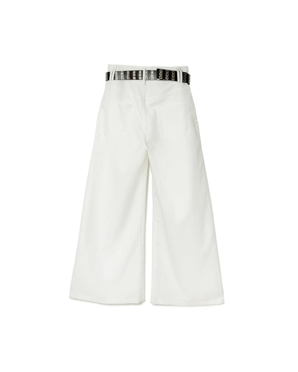 Wide-Leg Structured Pants with Belt