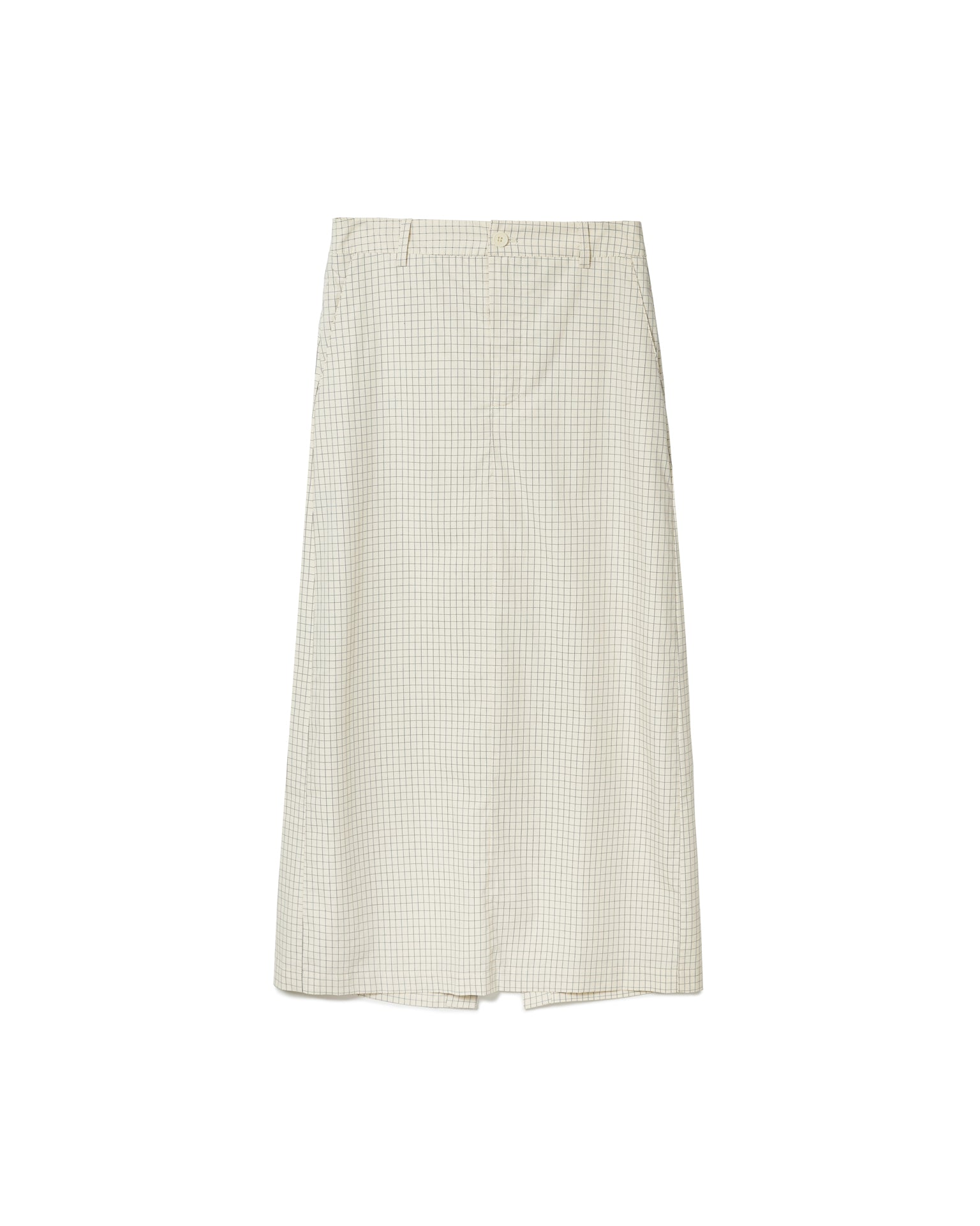 Grid Print A-Line Skirt
