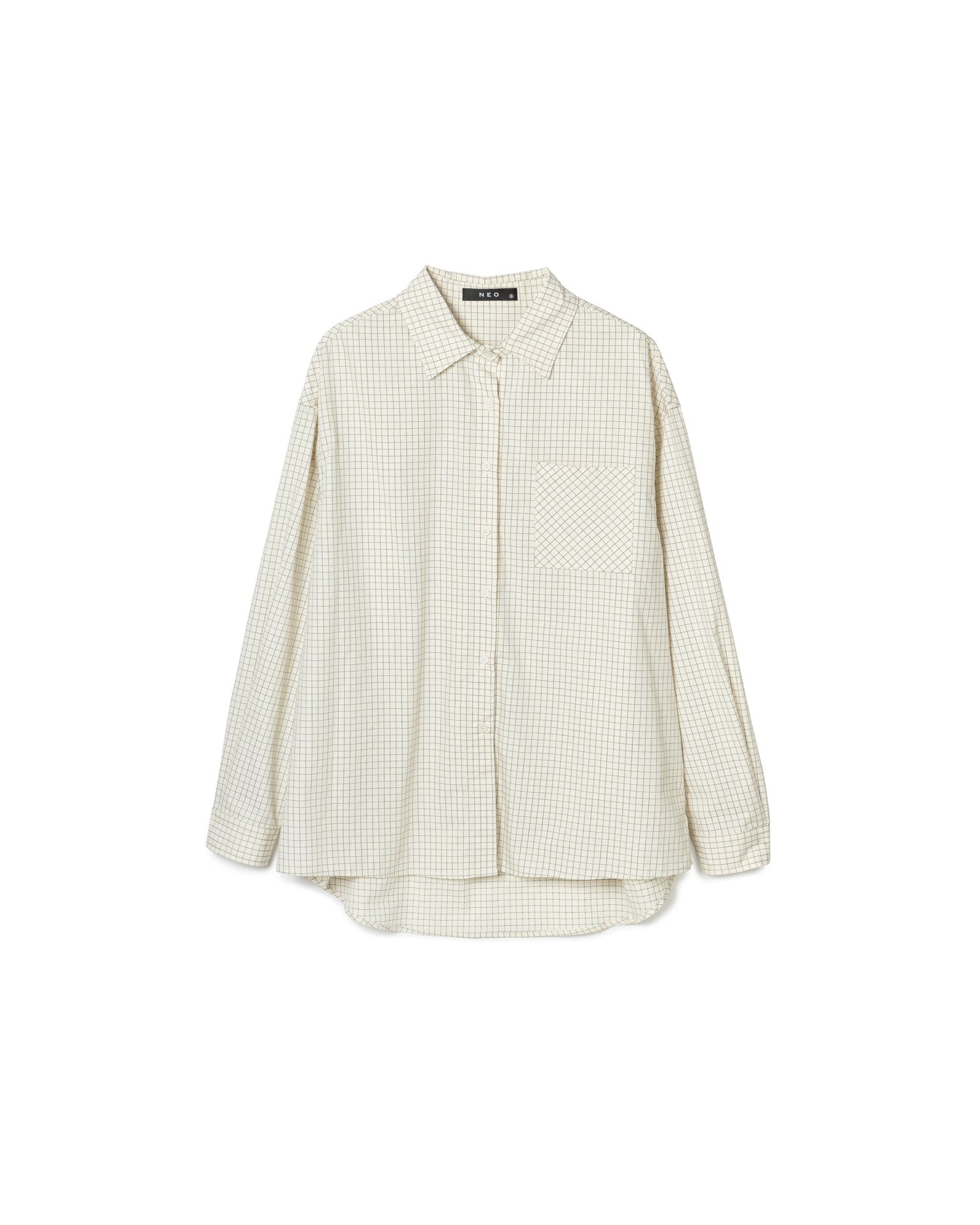 Grid Pattern Oversized Shirt
