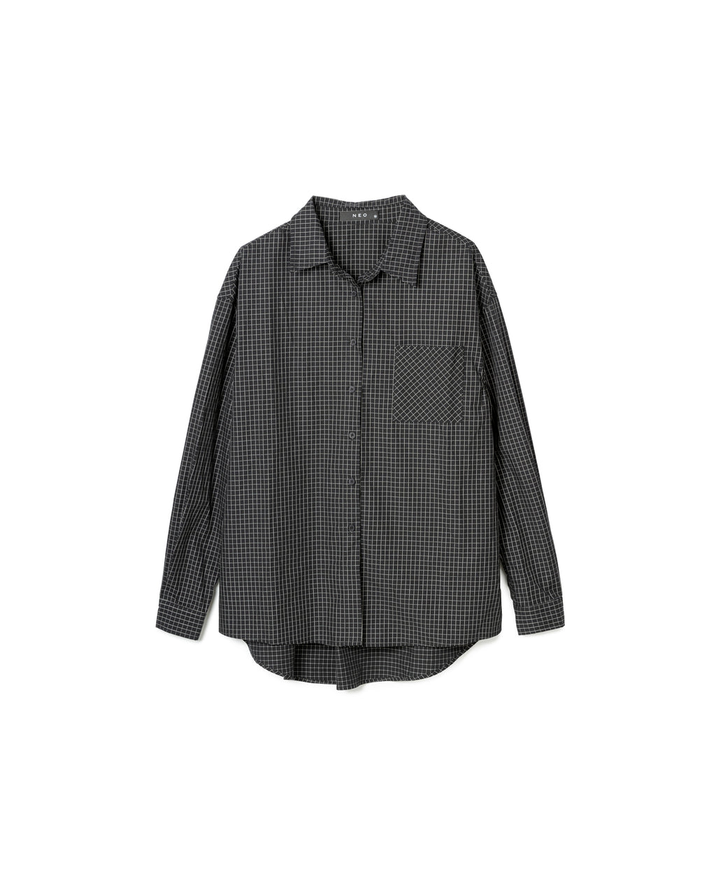 Grid Pattern Oversized Shirt