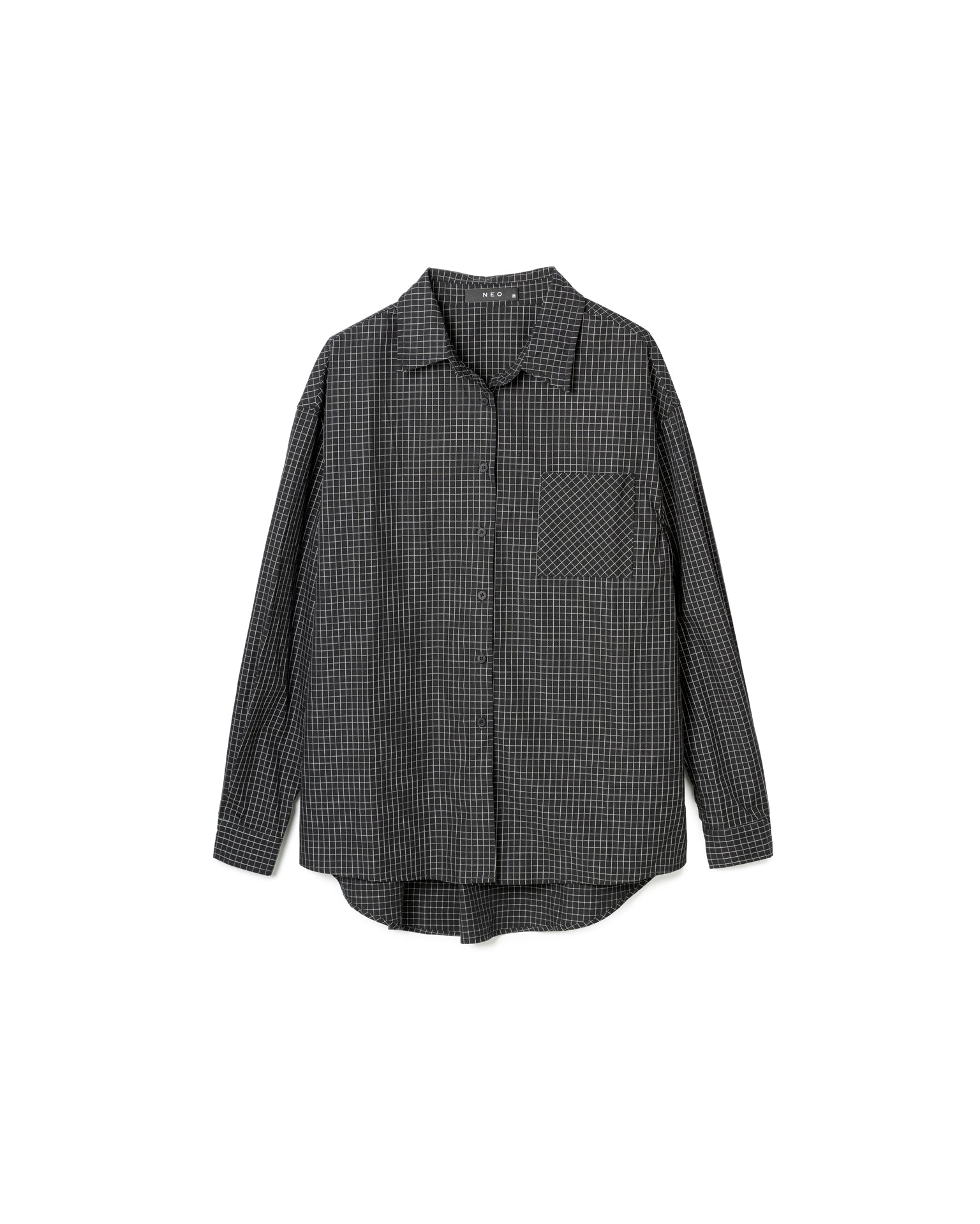 Grid Pattern Oversized Shirt