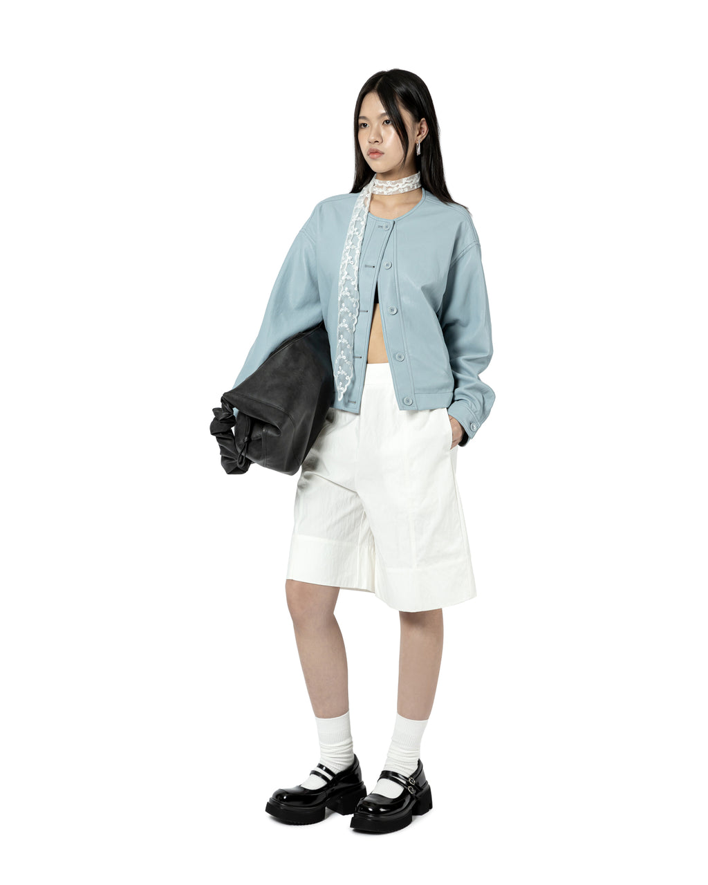 Minimalist Collarless Jacket