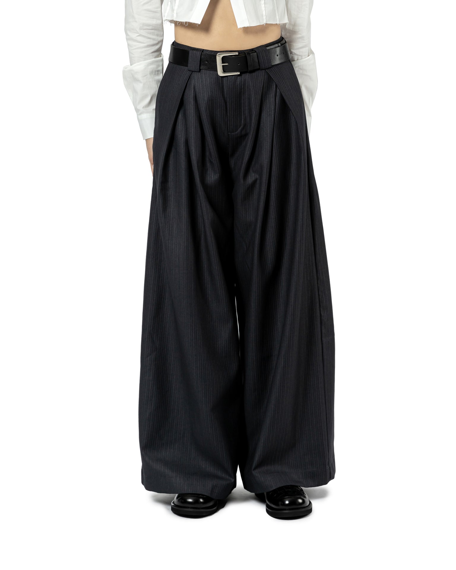 Pleated Wide-Leg Trousers