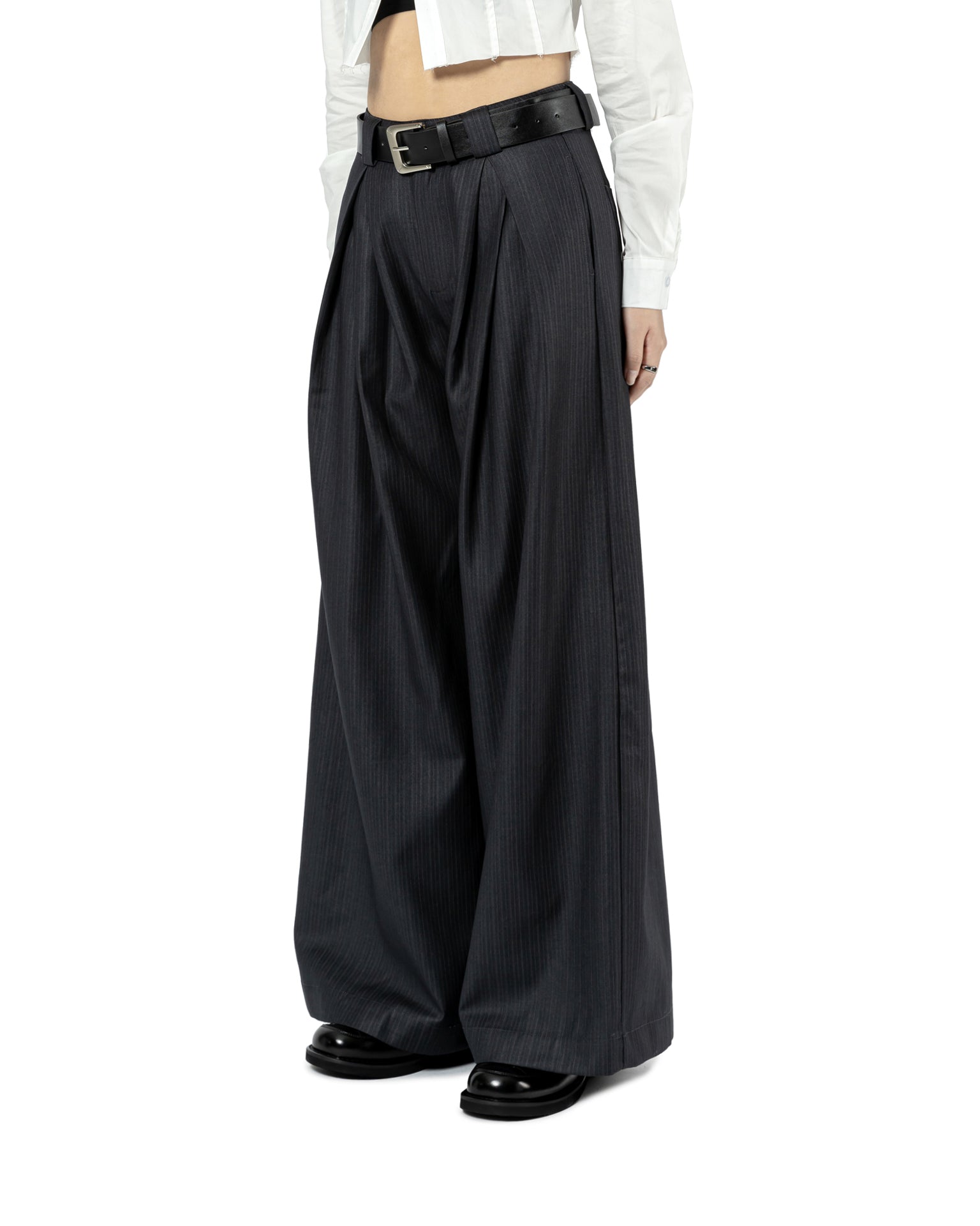 Pleated Wide-Leg Trousers