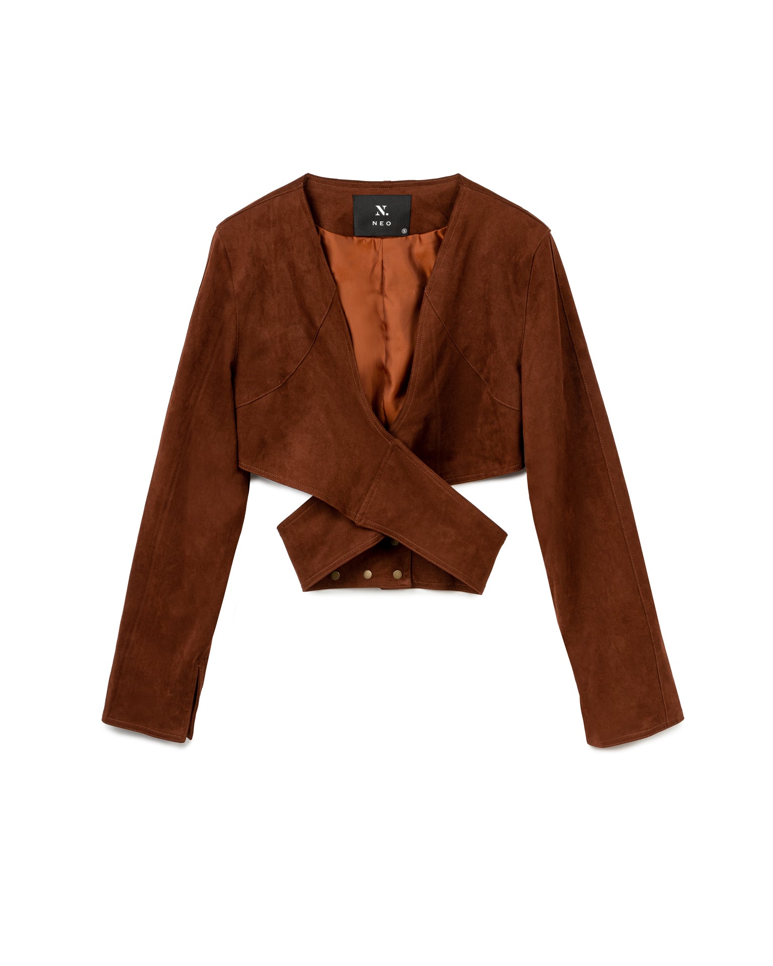 Suede Cross-Front Blazer