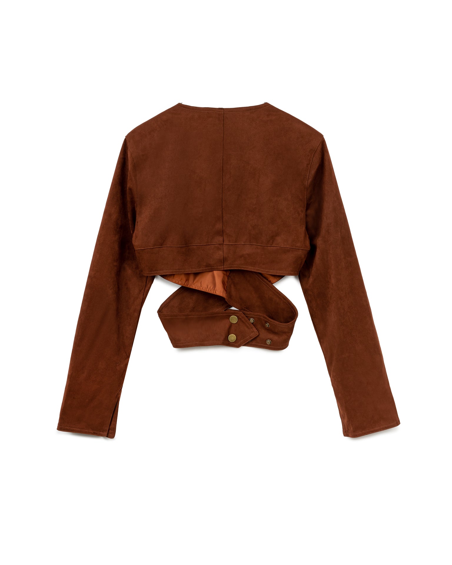 Suede Cross-Front Blazer