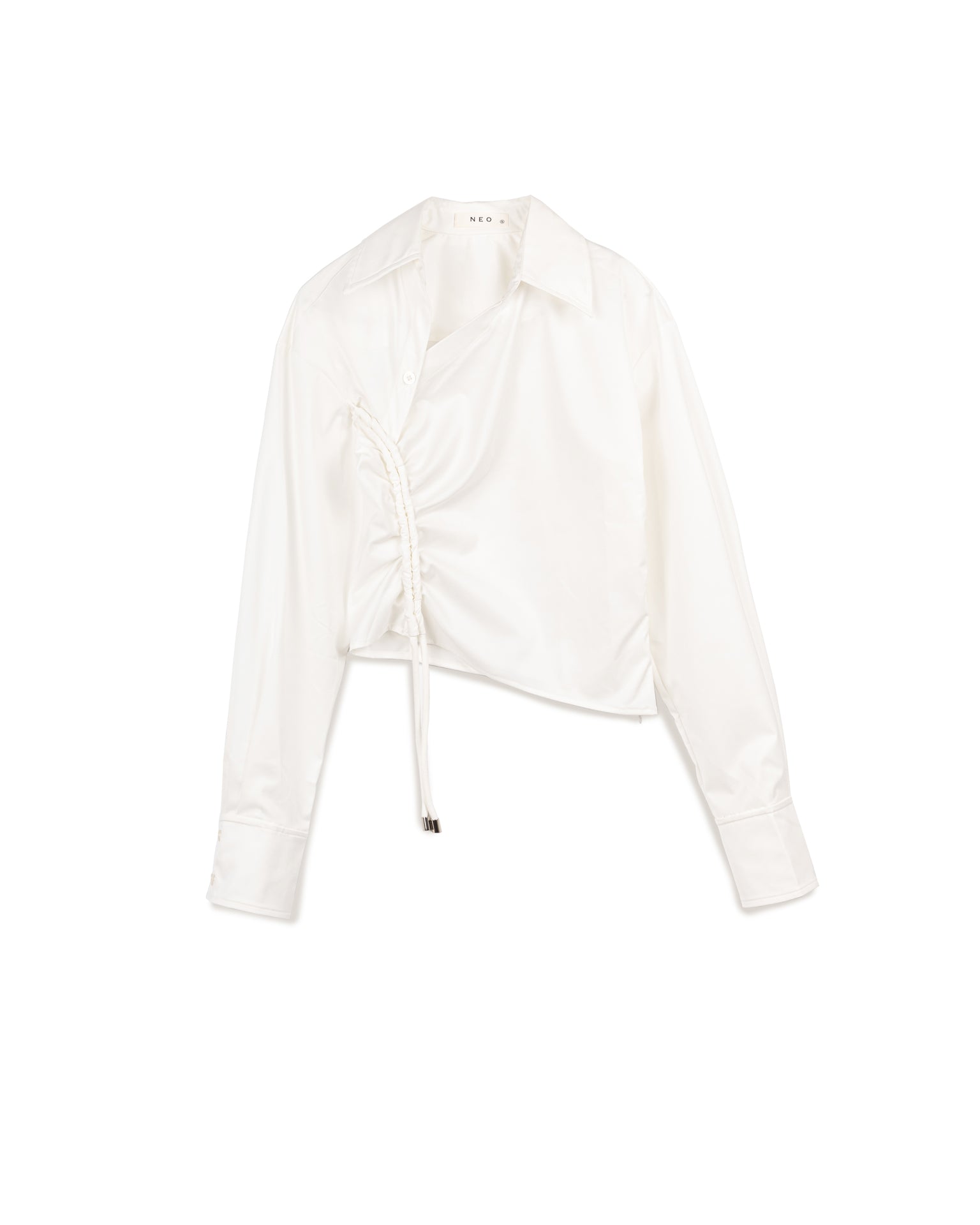 Asymmetric Drawstring Shirt