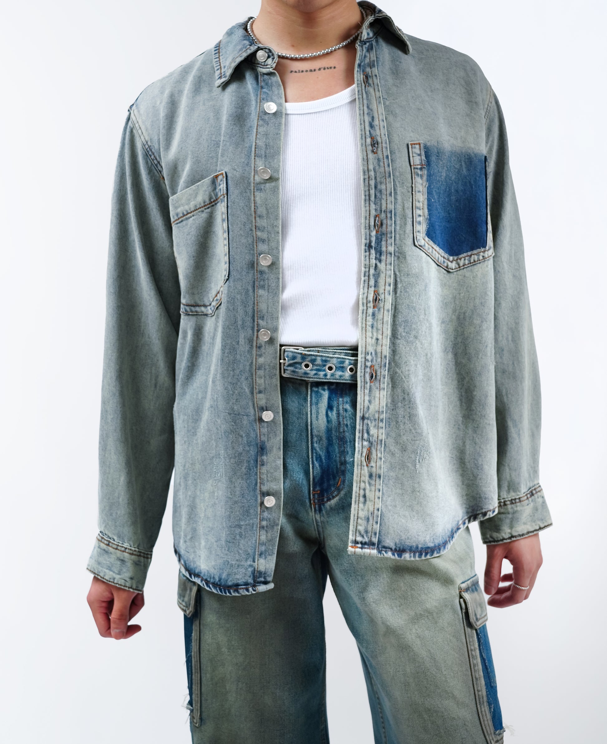 Vintage Denim Long Sleeve Top