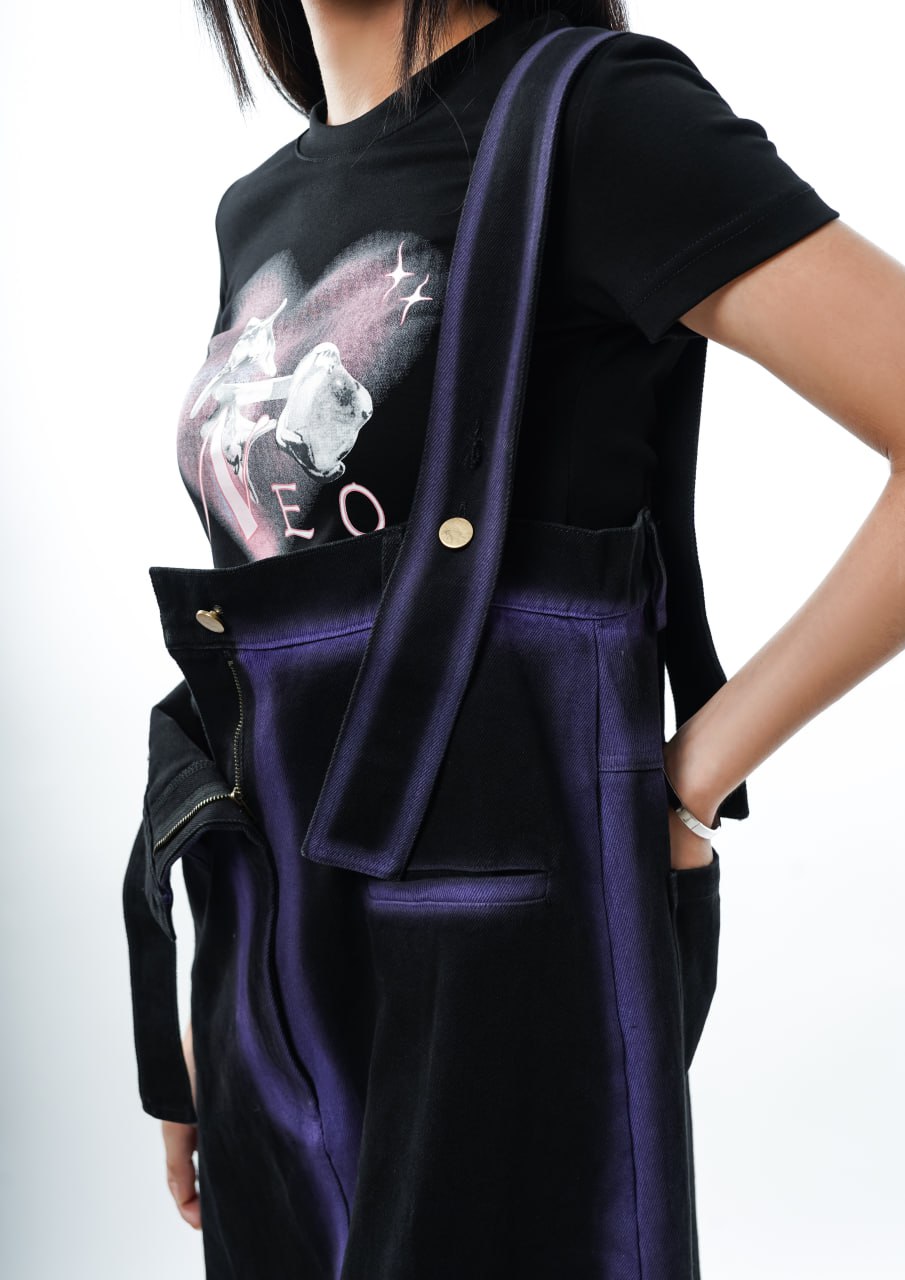 Denim Dress with Gradient Edges