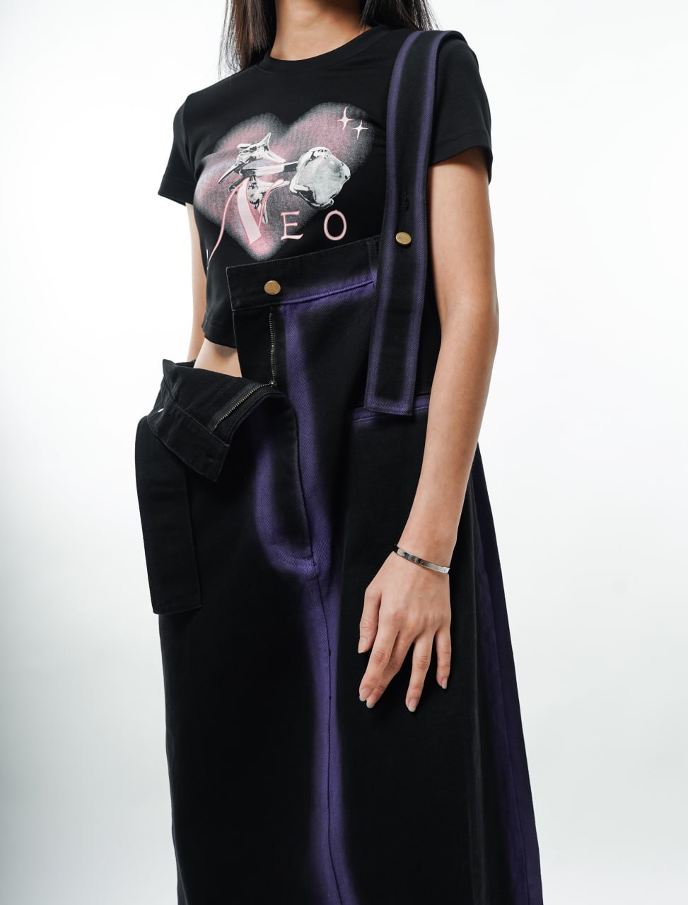 Denim Dress with Gradient Edges