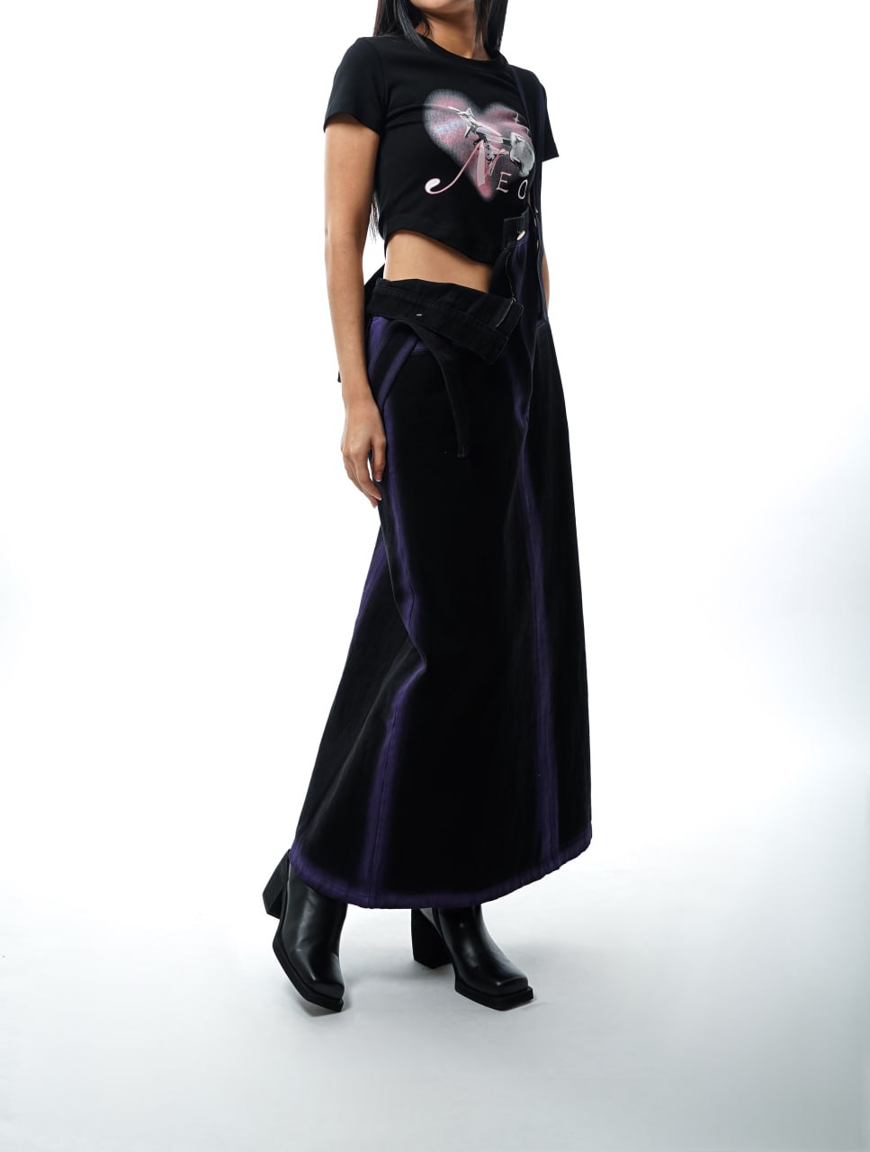 Denim Dress with Gradient Edges